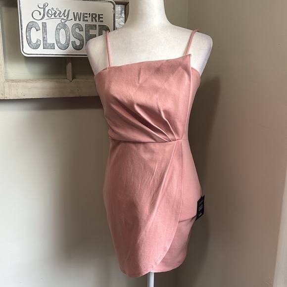 Lulus Drinks On Me Mauve Pink Sleeveless Pleated Bodycon Dress NWT - Picture 6 of 16